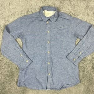 FOLK Shirt Mens 3 Medium Button-Up Blue Cotton Long Sleeve Chambray